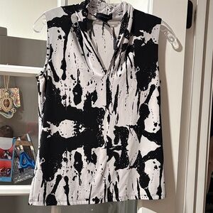 Grace elements Black and White Sleeveless Top